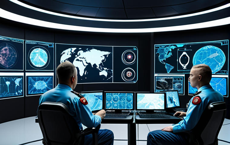 **Image Prompt:** A futuristic military command center filled with holographic displays and AI-powered interfaces. Officers are analyzing real-time data from drones and satellite imagery, showcasing the integration of AI in military decision-making. Focus on the advanced technology and strategic overview. High tech, realistic, dramatic lighting.