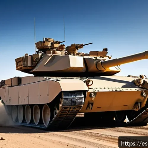 Home 17 육군 기갑 전력 비교 - A highly detailed and realistic modern American M1 Abrams tank in a desert battlefield environment, ...